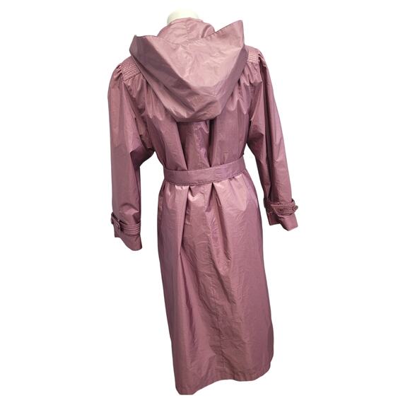 Vintage Chiango Womens Size 6 Long Sleeve Button Removeable Hood Trench Coat - Picture 4 of 6